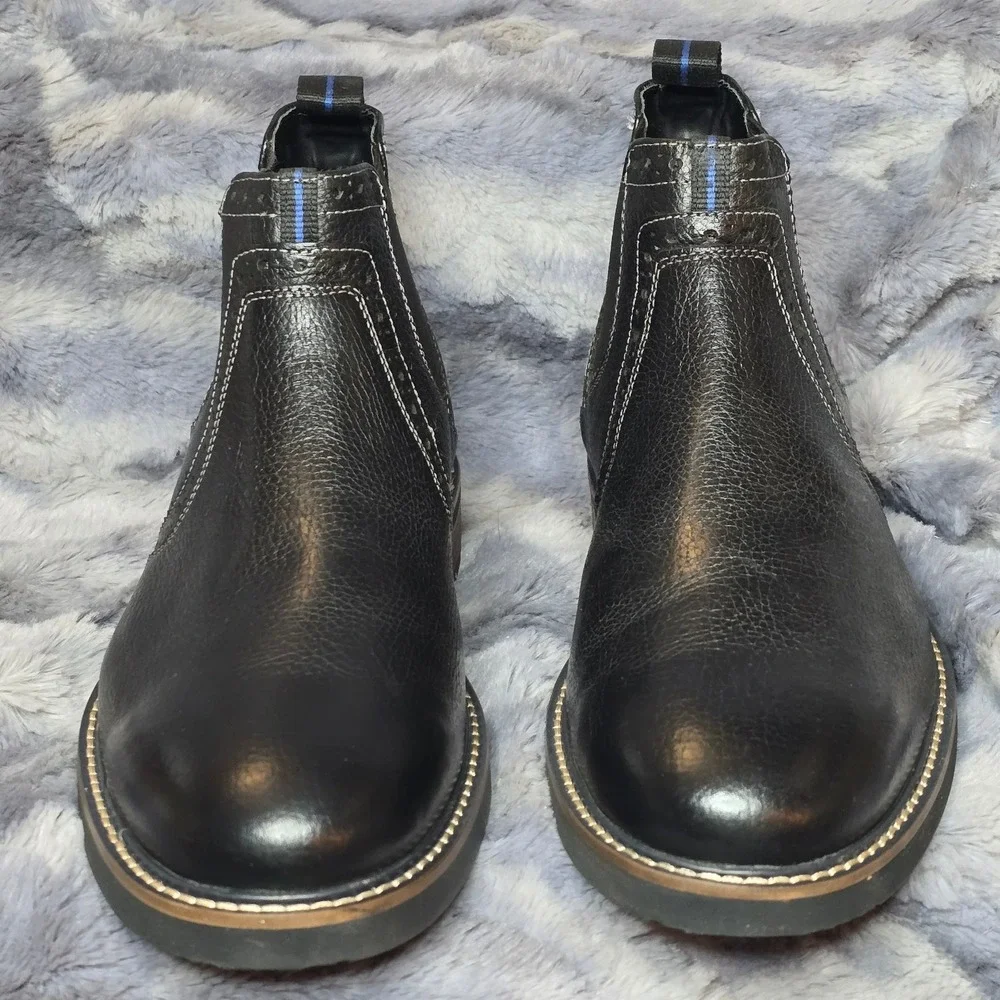 NWB Nunn Bush Mens Otis II Plain Toe Chelsea leather Black Size‎ 9M